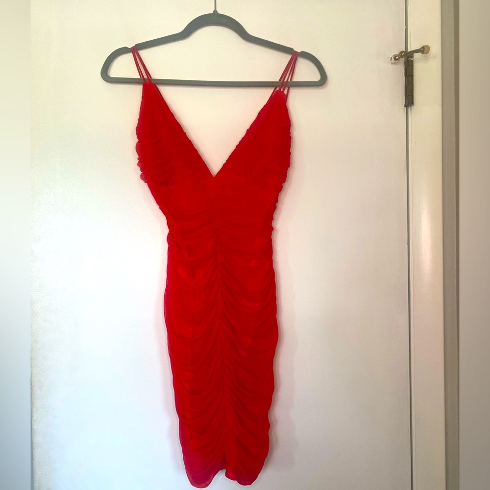 Red party dress